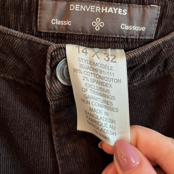 Vintage 90s mid rise wide leg brown corduroy pants - Picture 5 of 8